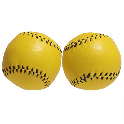 Chop Cup Balls Large Yellow Leather, Set of 2 by Leo Smetsers