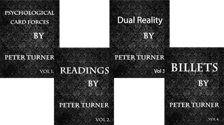4 Volume Set of Reading, Billets, Dual Reality and Psychological Playing Card Forces by Peter Turner - ebook