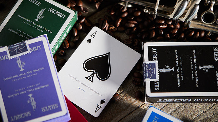 Silver Sackbut Playing Cards, Black