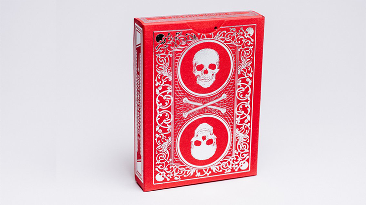 Superior Skull & Bones V2, Red/Silver Playing Cards by Expert Card Magic Co.