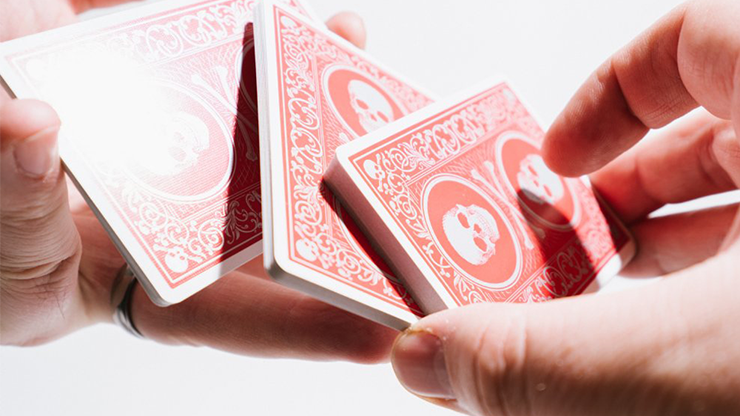 Superior Skull & Bones V2, Red/Silver Playing Cards by Expert Card Magic Co.