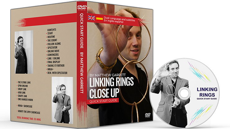 Close Up Linking Rings CHROME BLACK, With Online Instructions by Matthew Garrett