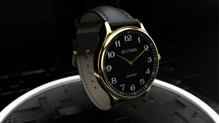 Infinity Watch V3 - Gold Case Black Dial / STD Version, Gimmick and Online Instructions by Bluether Magic