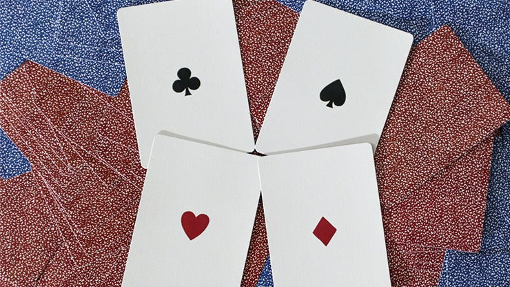 Limited Late 19th Century Square Faro, Blue Playing Cards