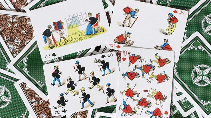 Limited Gilded Edition Late 19th Century Vanity, Clown Playing Cards