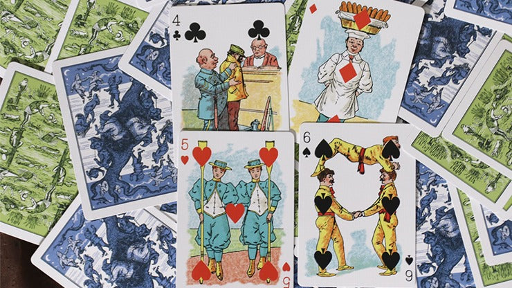 Limited Edition Hustling Joe, Frog Back Green Box Playing Cards