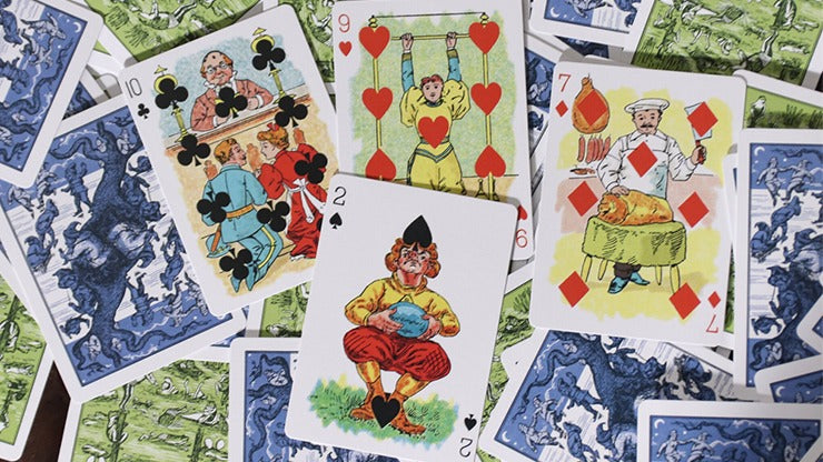 Limited Edition Hustling Joe, Frog Back Green Box Playing Cards