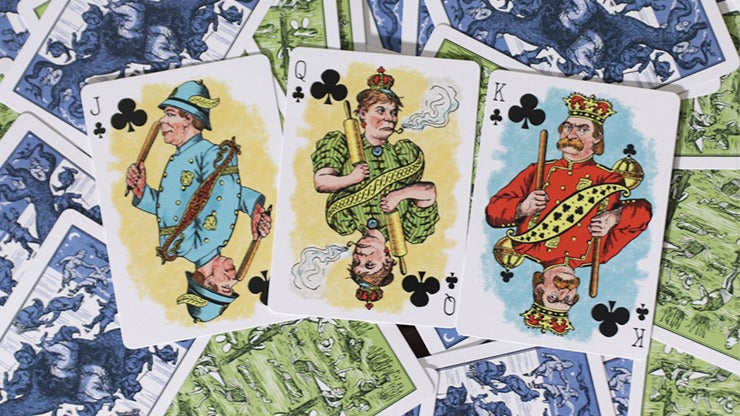 Limited Edition Hustling Joe, Frog Back Green Box Playing Cards