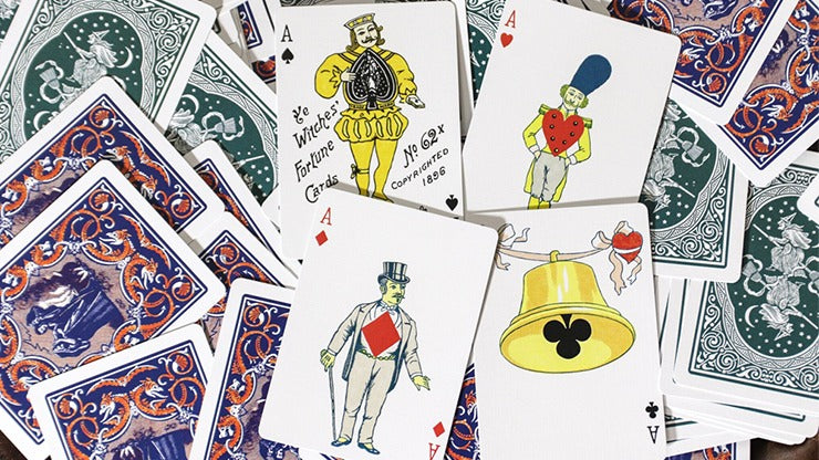 Limited Edition Ye Witches'; Gold Gilded Fortune Cards, 2 Way Back, RED BOX