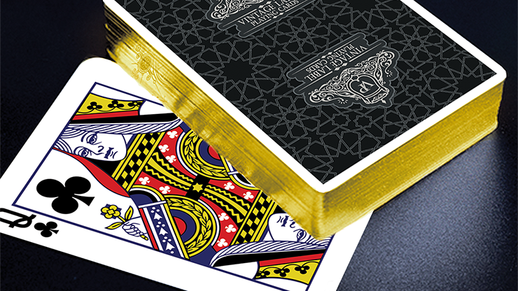 Vintage Label Playing Cards, Gold Gilded Black Edition by Craig Maidment