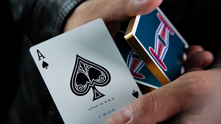 Gilded Vintage Feel Jerry';s Nuggets, Aqua Playing Cards