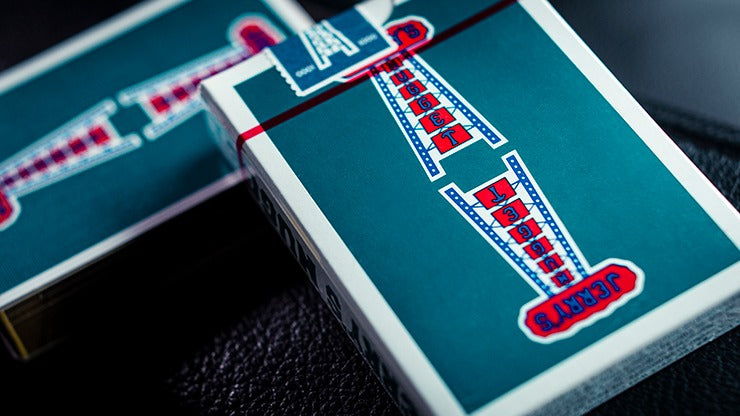 Gilded Vintage Feel Jerry';s Nuggets, Aqua Playing Cards