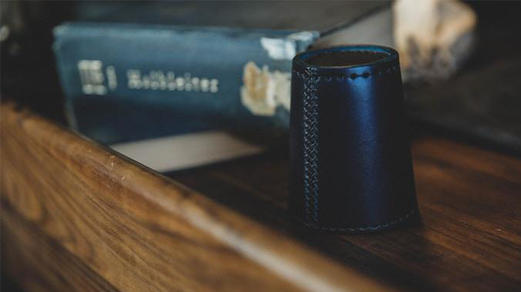Leather Chop Cup with Balls, Black by TCC