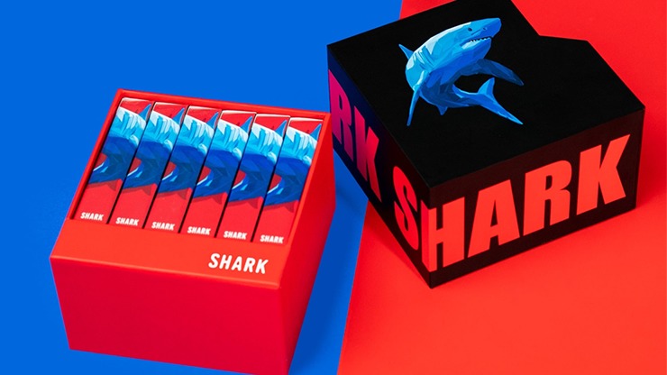 6 Shark Playing Cards, Free 6 Box Case Included by Riffle Shuffle