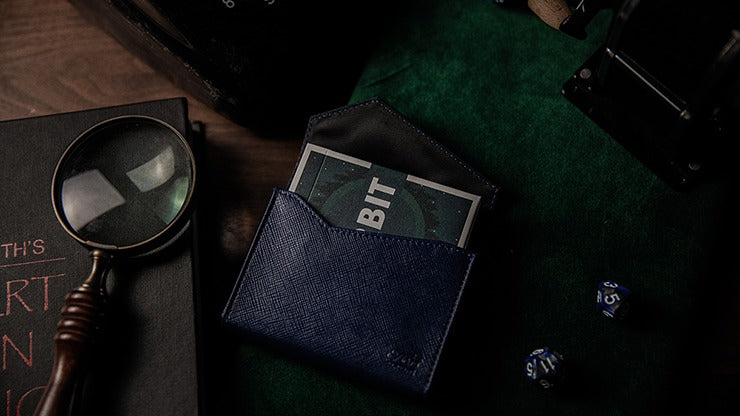 Luxury Leather Card Magic Carrier, Blue by TCC