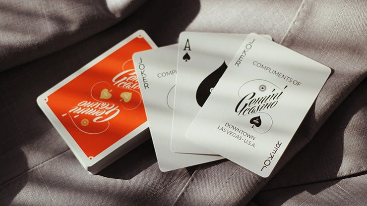 Limited Edition NO SEAL Gemini Casino 1975 Orange Playing Cards by Gemini