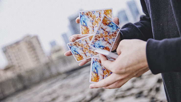 Fluid Art Orange, Standard Edition Playing Cards