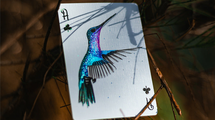 Marvelous Hummingbird Feathers, Blue Playing Cards by Kellar