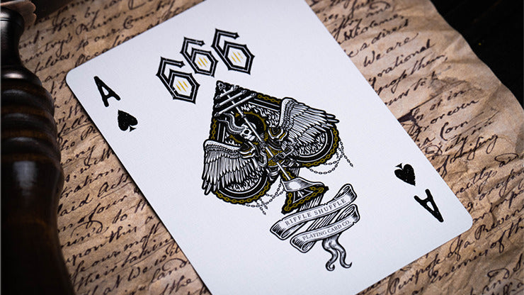 666, Gold Foil Playing Cards by Riffle Shuffle