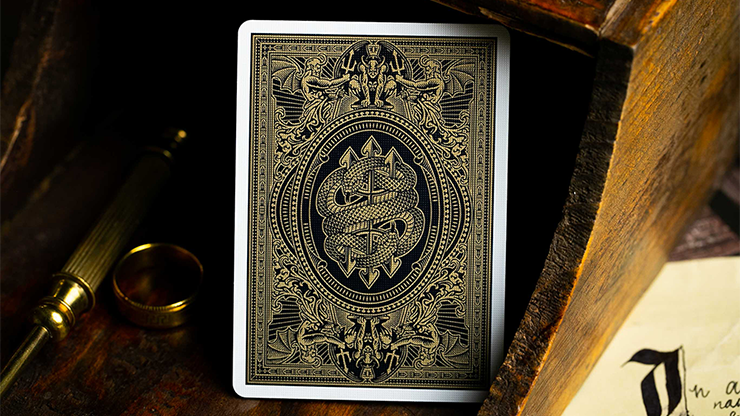 Devil';s in the Details Glamourous Gold Playing Cards by Riffle Shuffle