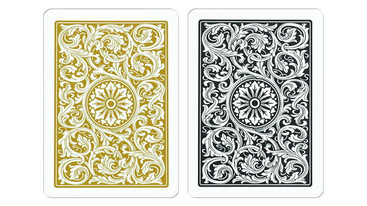 Copag 1546 Plastic Playing Cards Poker Size Regular Index Black and Gold Double-Deck Set