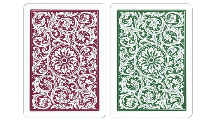 Copag 1546 Plastic Playing Cards Poker Size Regular Index Green and Burgundy Double-Deck Set