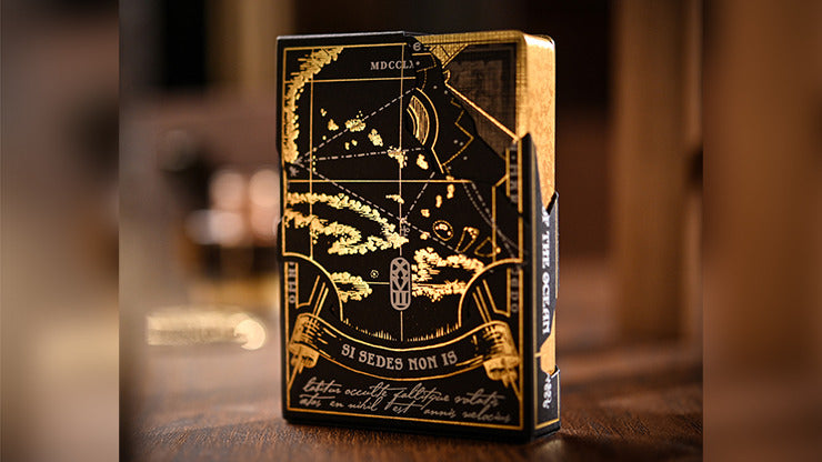 Gilded Eye of the Ocean Astra Polaris, Black Playing Cards