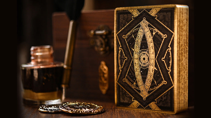 Gilded Eye of the Ocean Astra Polaris, Black Playing Cards