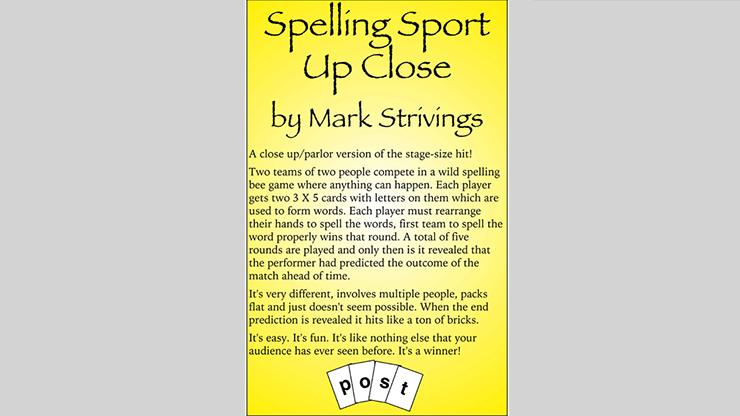 SPELLING SPORT CLOSE -UP by Mark Strivings