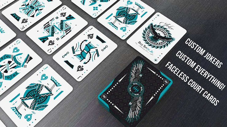 Aqua Falcon Throwing Cards, Foil by Rick Smith Jr. and De';vo
