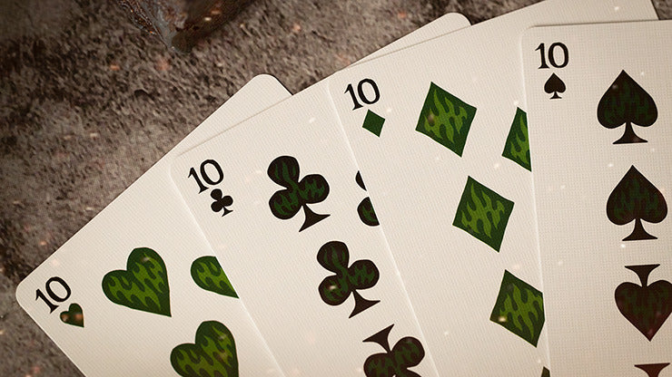Sacred Fire, Emerald Flare Playing Cards by Riffle Shuffle