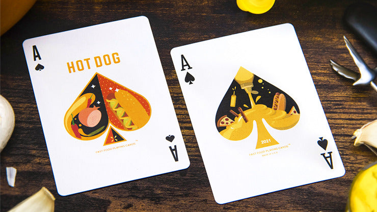 Hot Dog & Mustard Combo, Half-Brick Playing Cards by Fast Food Playing Cards