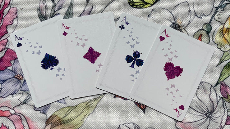 Gilded Bicycle Butterfly, Violet Playing Cards
