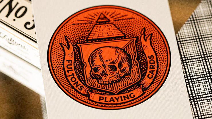 Fulton Plaid, Whisky White Playing Cards