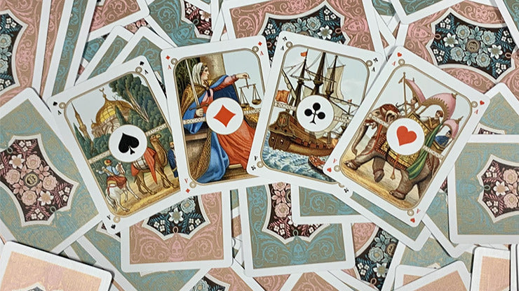 Gilded Four Continents, Blue Playing Cards