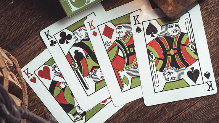 Smoke & Mirrors V8, Green, Standard Edition Playing Cards by Dan & Dave