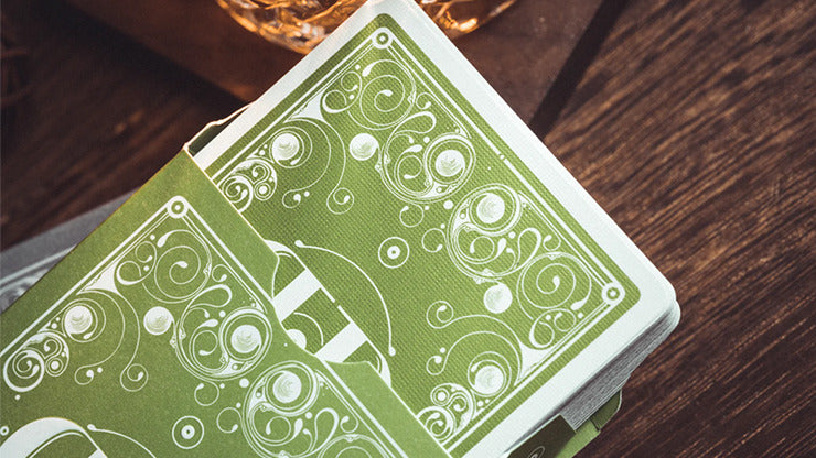 Smoke & Mirrors V8, Green, Standard Edition Playing Cards by Dan & Dave
