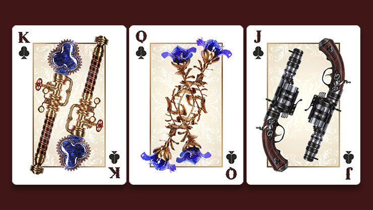Victorian Steampunk, Silver Playing Cards