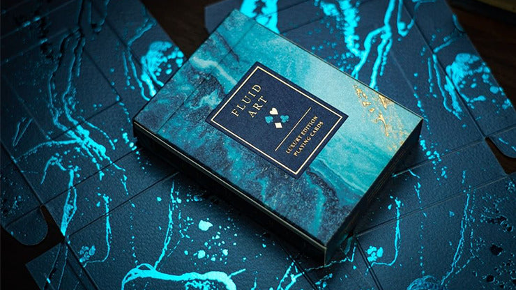 Fluid Art Blue, Luxury Edition Playing Cards