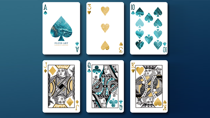 Fluid Art Blue, Luxury Edition Playing Cards