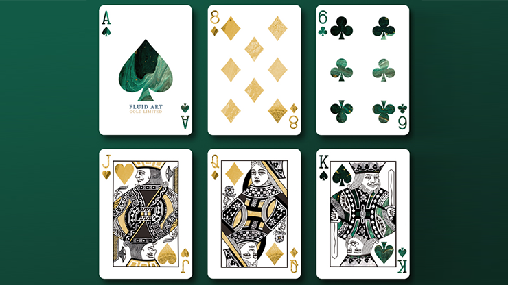 Fluid Art Green, Luxury Edition Playing Cards