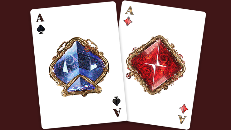 Victorian Steampunk, Gold Playing Cards