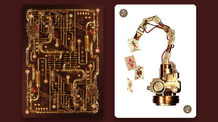 Victorian Steampunk, Gold Playing Cards