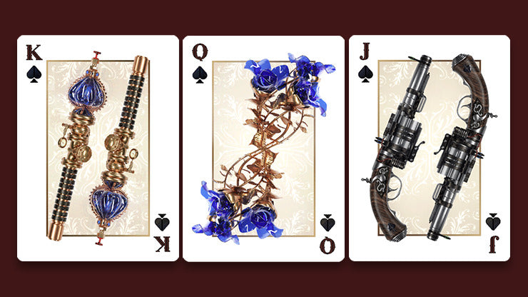 Victorian Steampunk, Gold Playing Cards