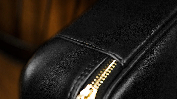 Luxury Genuine Leather Close-Up Bag, Classic Black by TCC