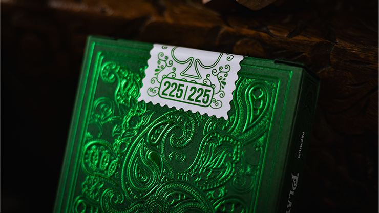 Emerald Wonder, Green Gilded Playing Cards