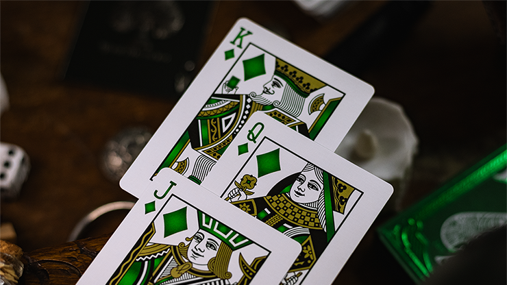 Emerald Wonder, Green Gilded Playing Cards