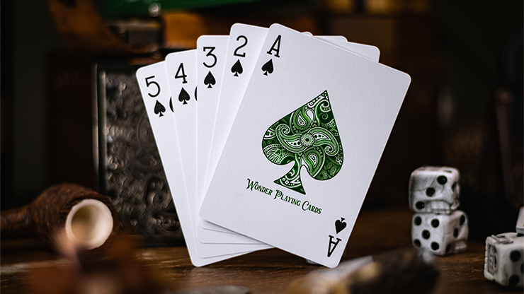 Emerald Wonder, Silver Gilded Playing Cards