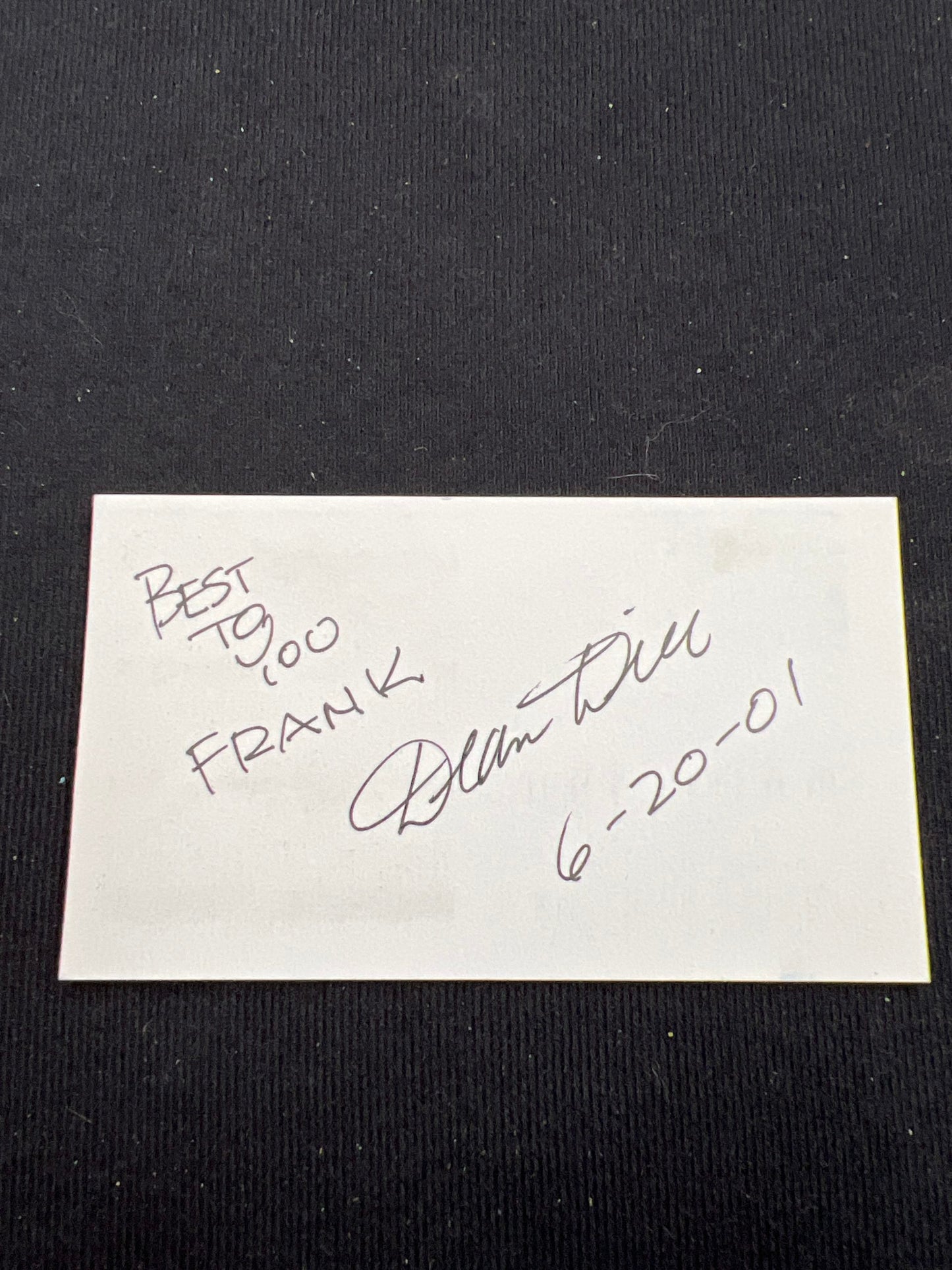 Dean Dill signed card