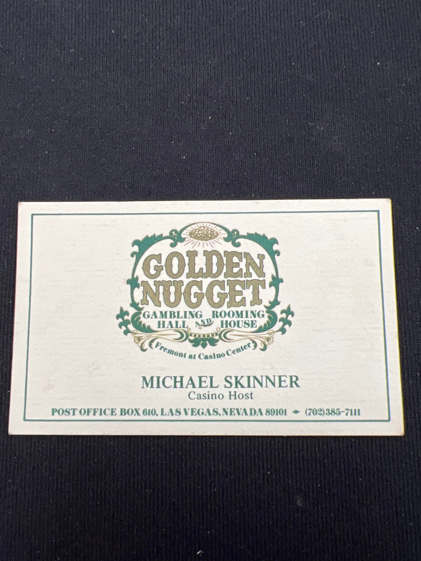 Michael Skinner Golden Nugget card